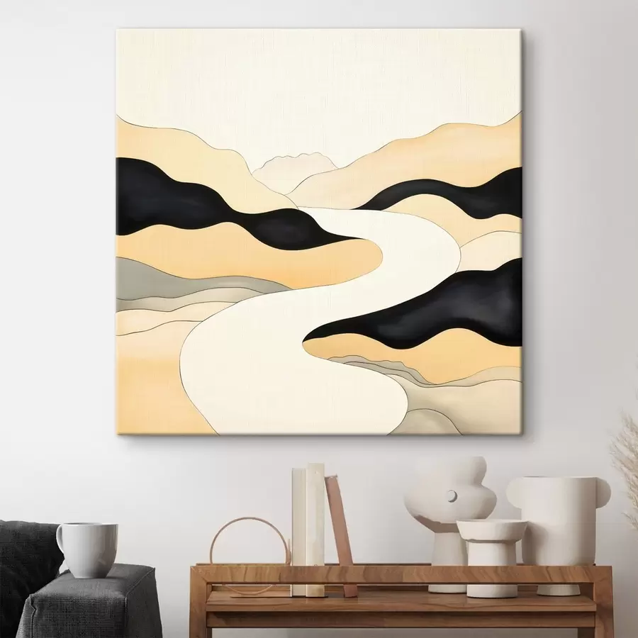 Fototapete Künstlerische Komposition mit kontrastierenden Akzenten in warmen Farbtönen s46663