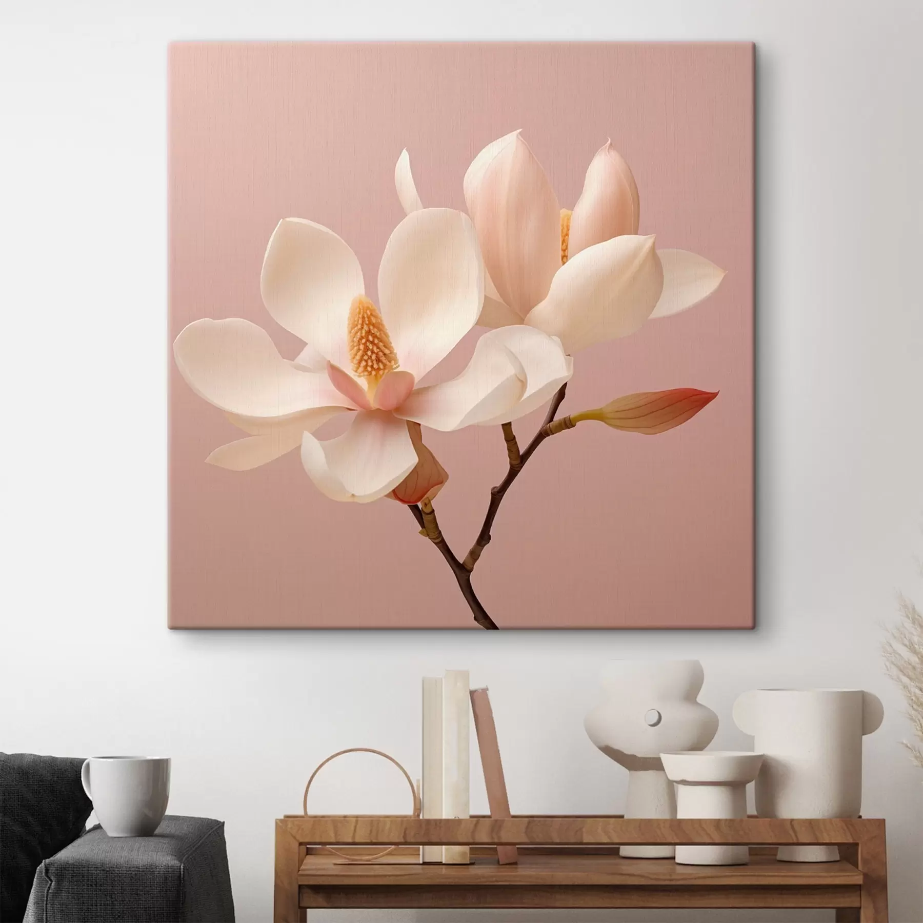 Fototapete Zarte Blütenblätter in Pastelltönen s46666