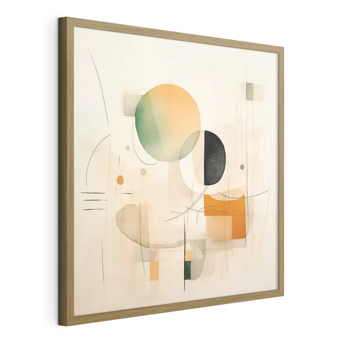 Poster Geometrische Akzente in einer sanften Farbpalette im modernen, minimalistischen Stil f46640
