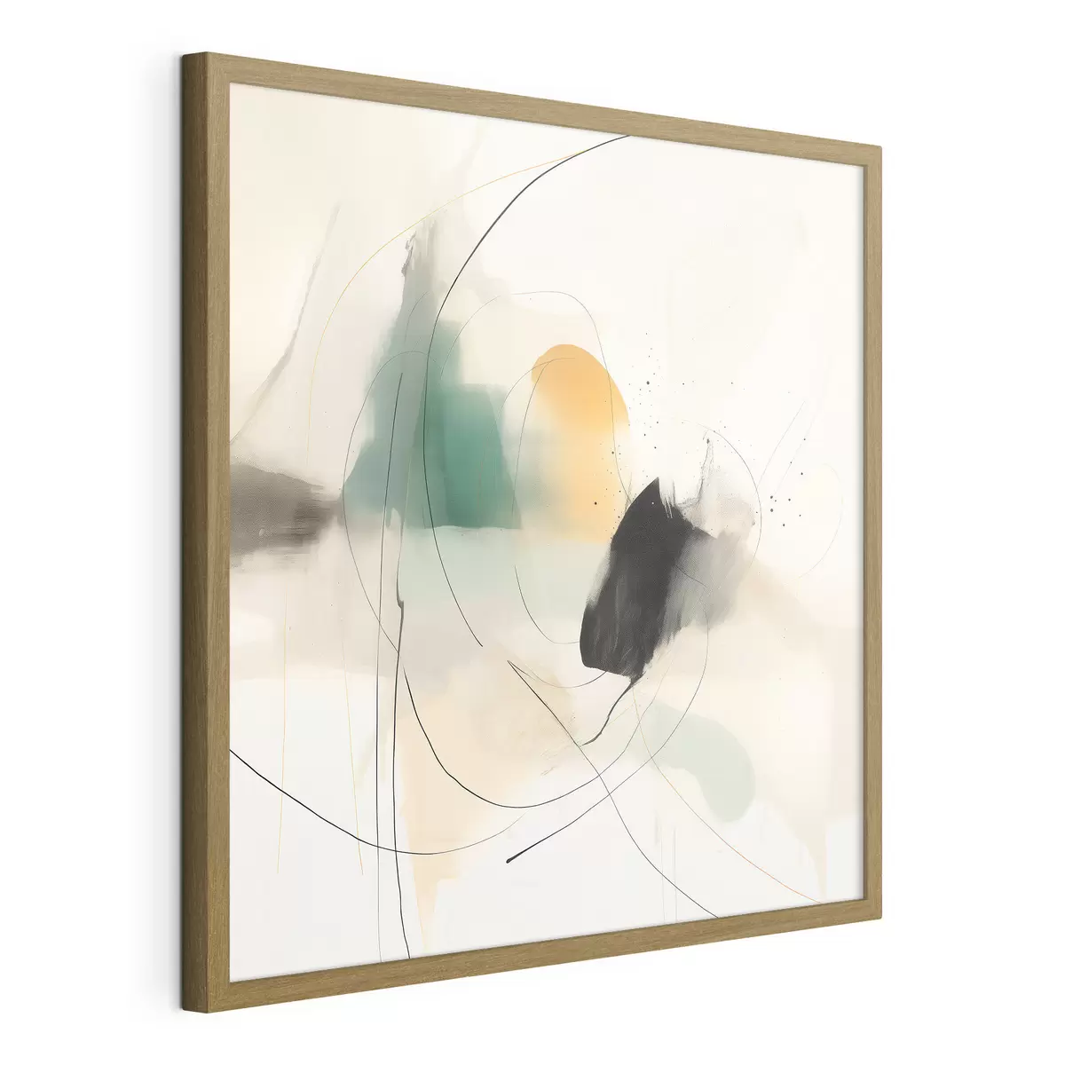 Poster Sanfte Farben und dynamische Linien in einem luftigen, abstrakten Stil f46641