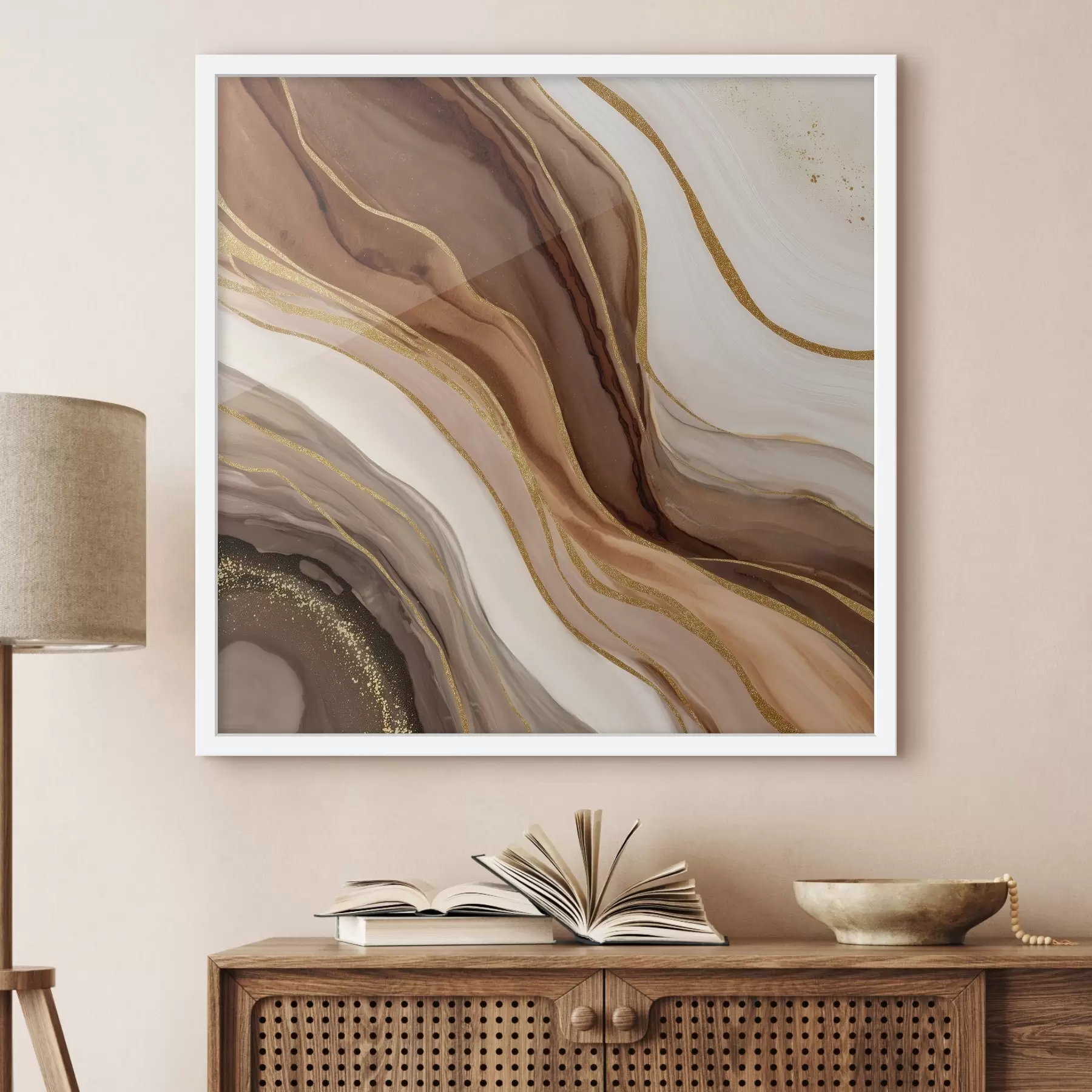 Fototapete Steinzusammensetzung in Holztönen f46642