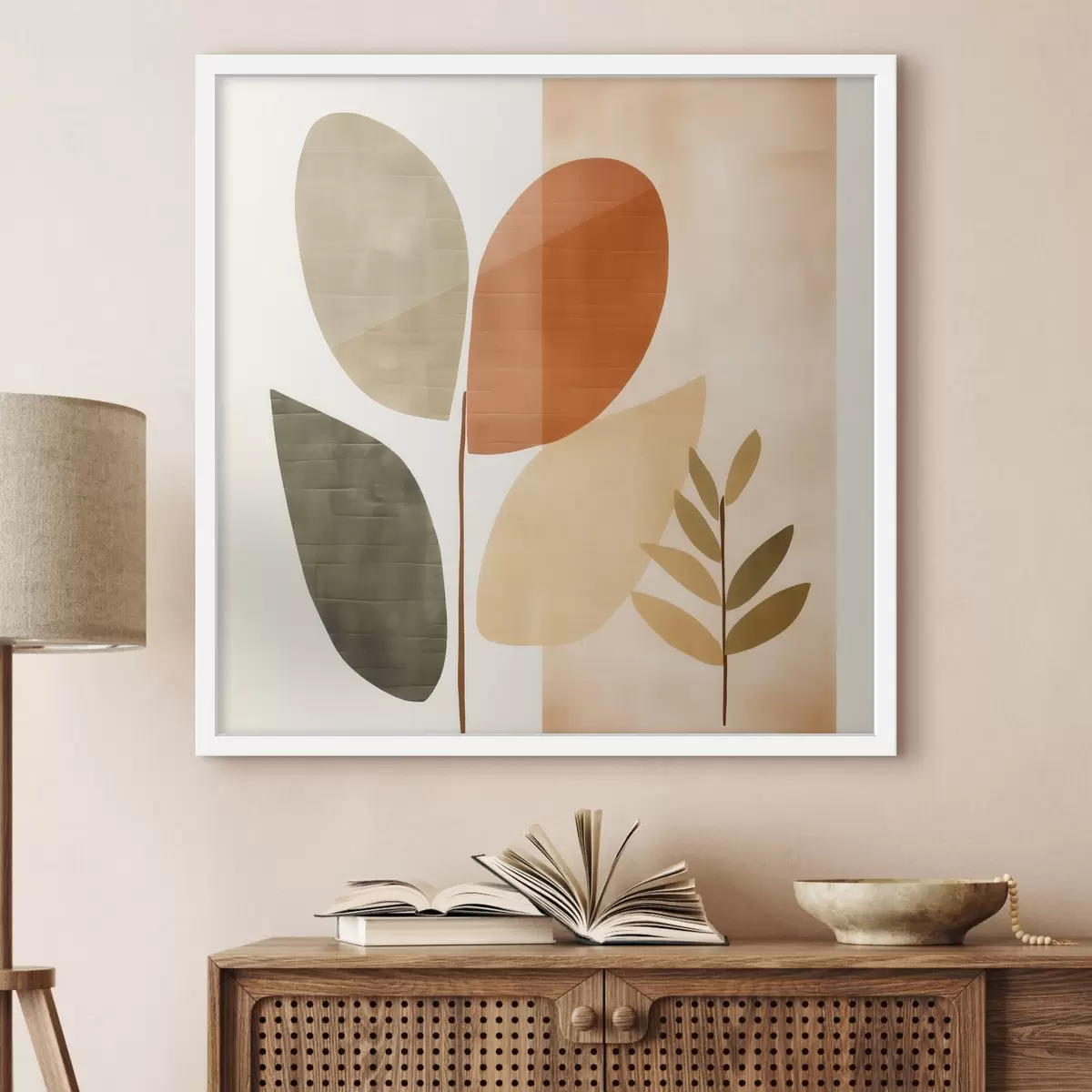 Poster Minimalistisches Blattwerk in künstlerischem Stil f46644