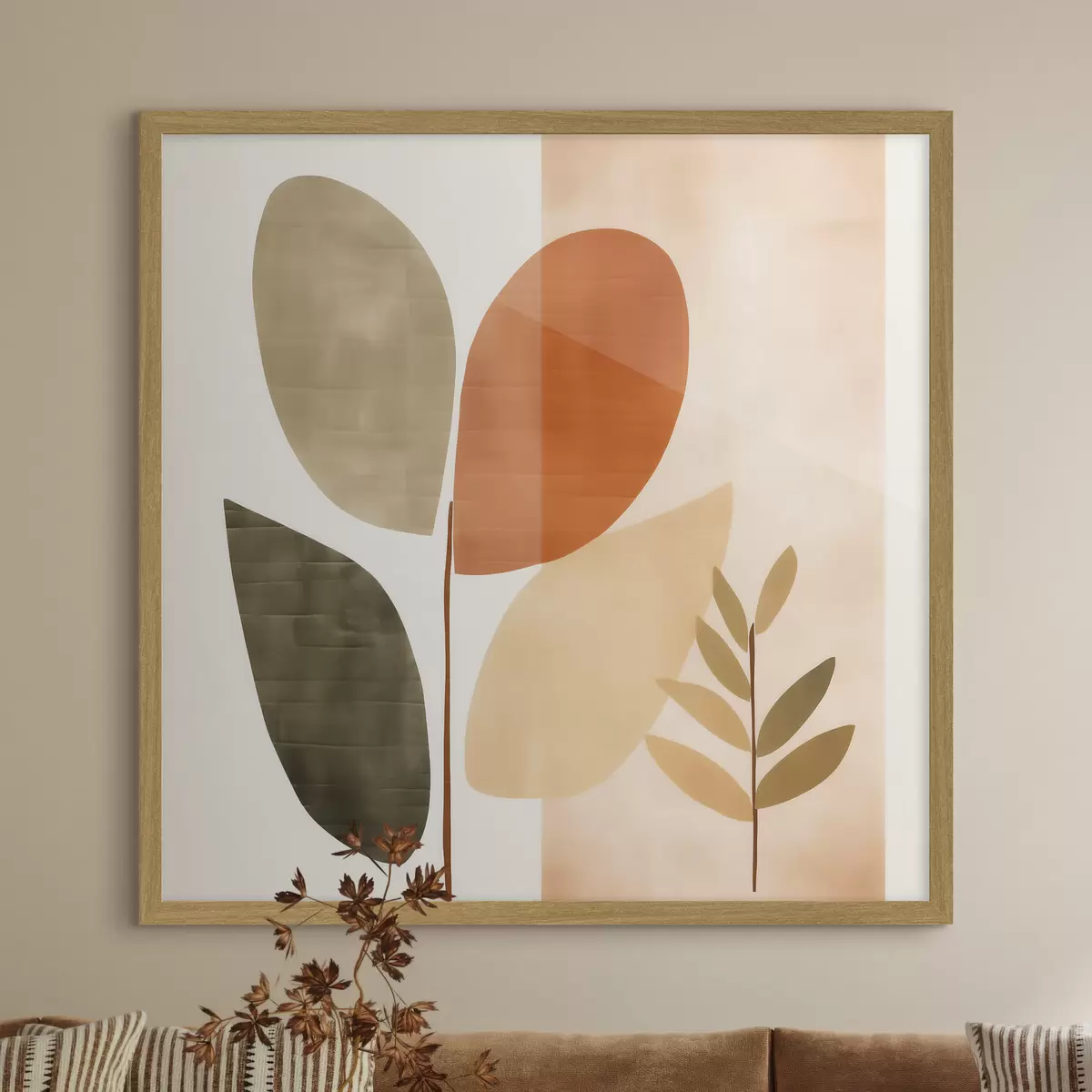 Poster Minimalistisches Blattwerk in künstlerischem Stil f46644