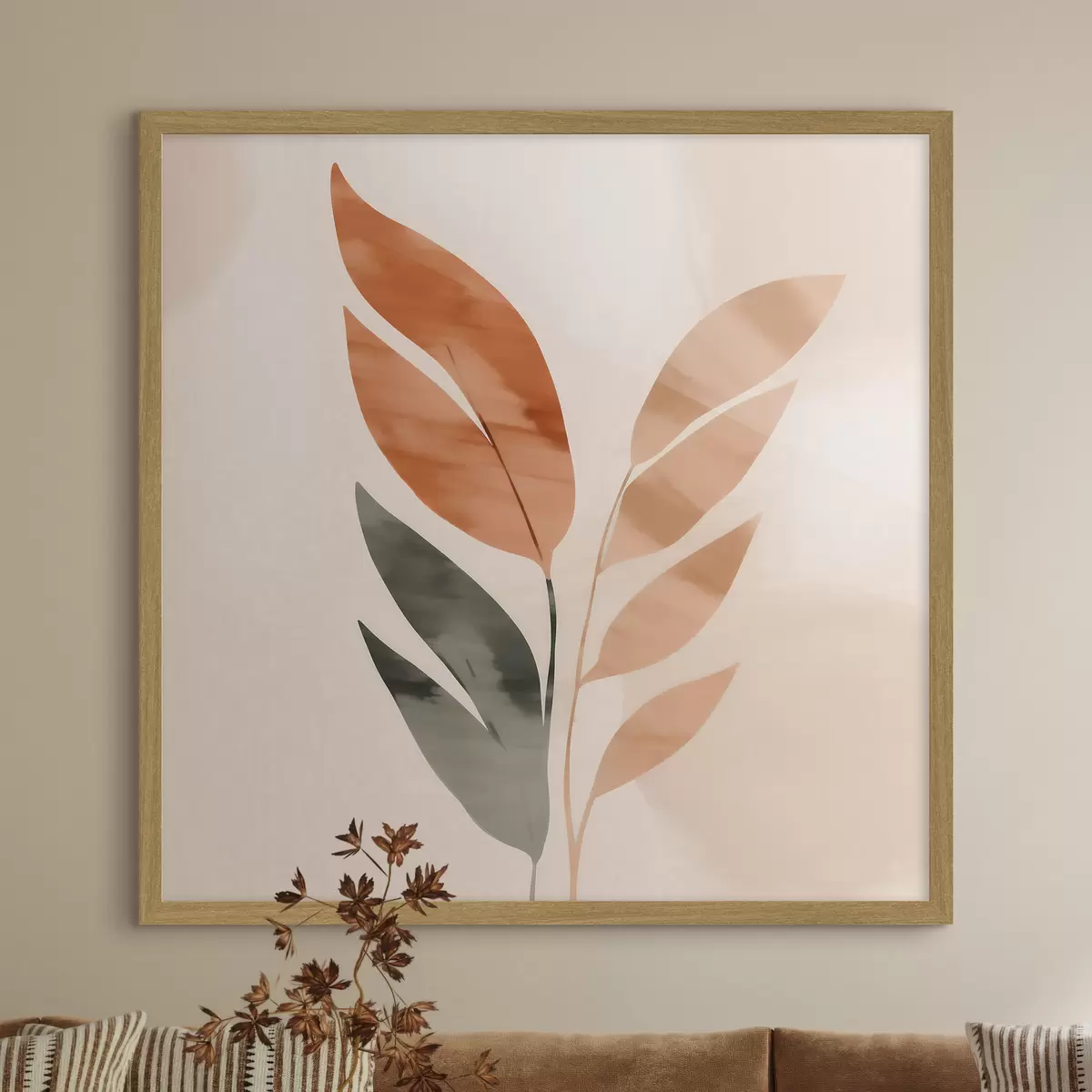 Poster Botanische Komposition in warmen Farbtönen f46647