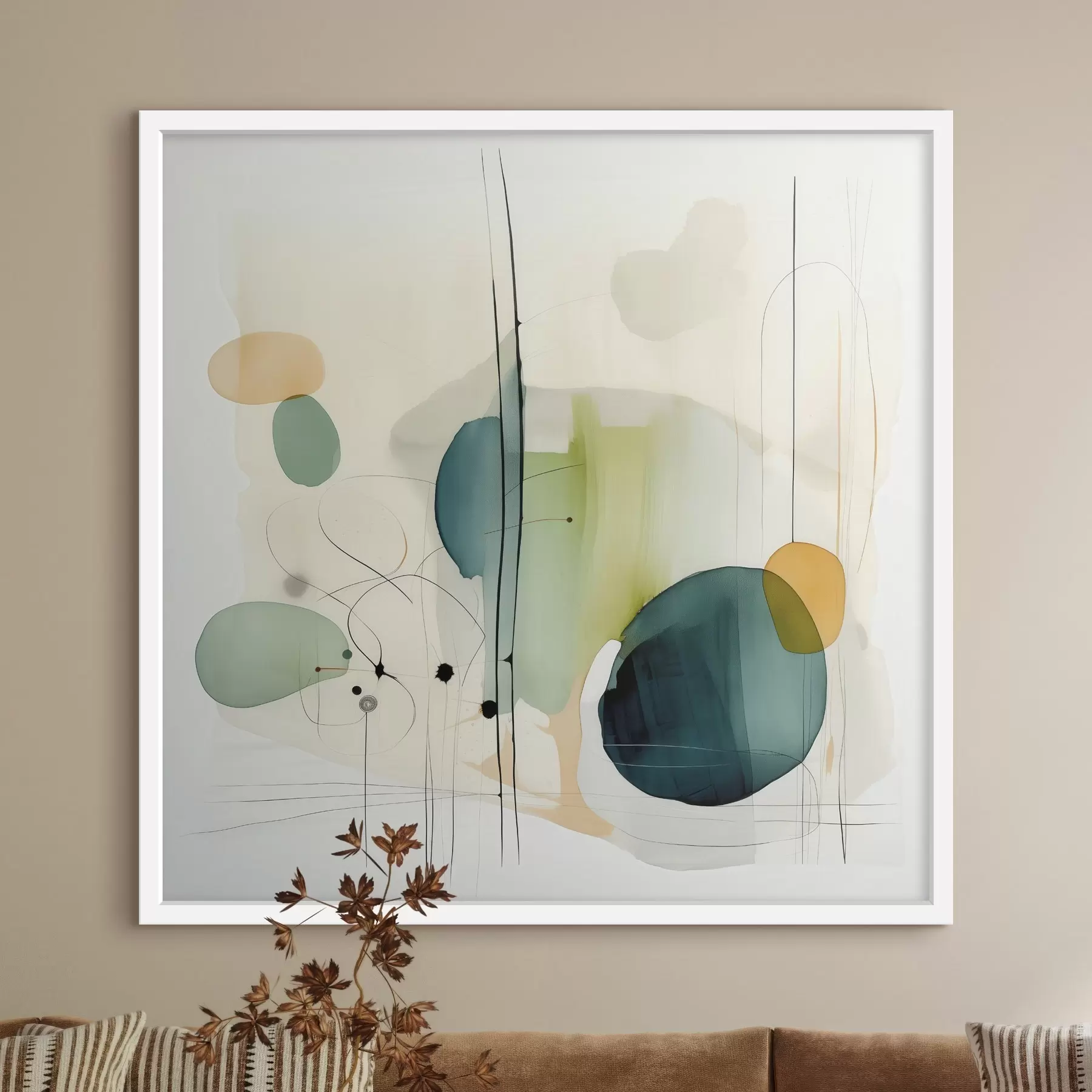 Fototapete Künstlerische Geometrie in sanften Farbtönen f46649