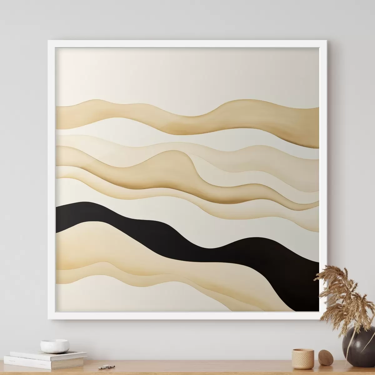 Poster Dekoratives Motiv mit weichen Linien in kontrastreicher Farbgebung f46662