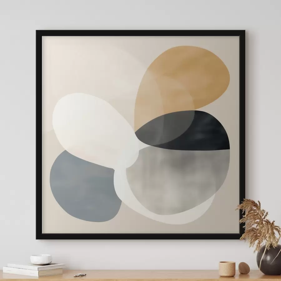 Fototapete Minimalistische Abstraktion mit weichen geometrischen Formen f46664