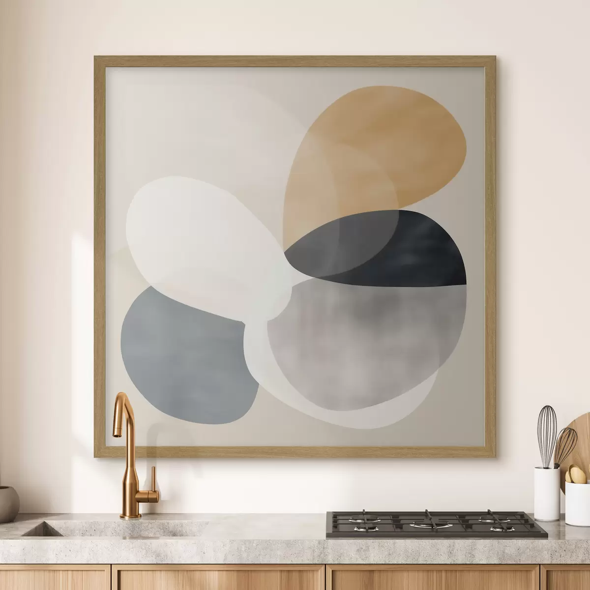 Poster Minimalistische Abstraktion mit weichen geometrischen Formen f46664
