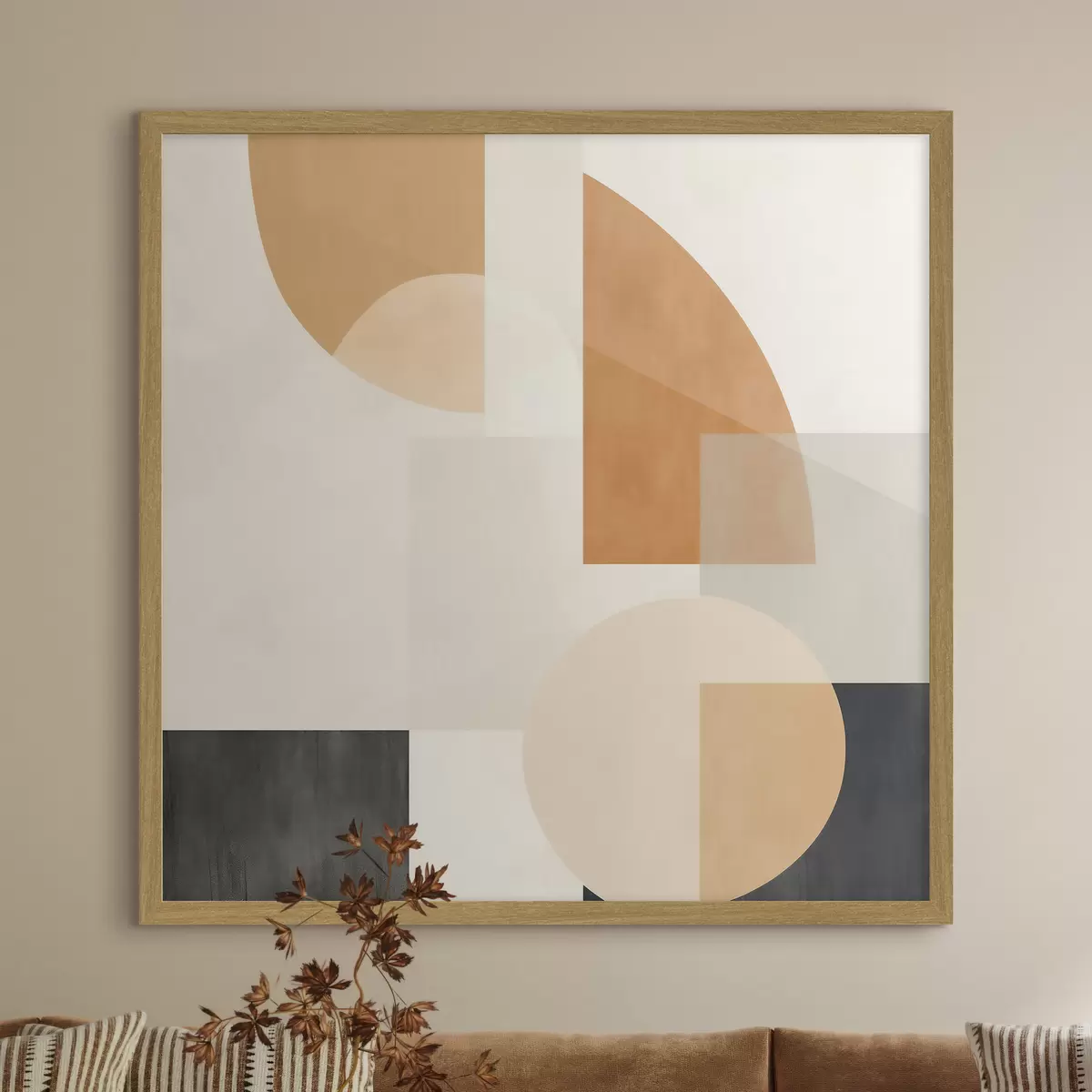 Poster Künstlerische Geometrie, die kreisförmige und lineare Formen kombiniert f46665