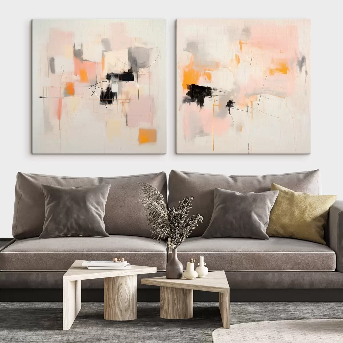 Fototapete Künstlerische Komposition mit kontrastierenden Akzenten in zwei Teilen m00980