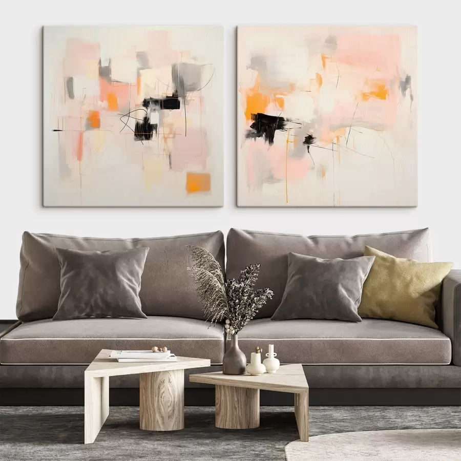 Fototapete Künstlerische Komposition mit kontrastierenden Akzenten in zwei Teilen m00980