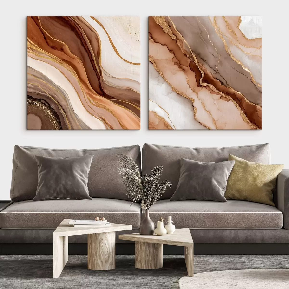 Fototapete Zweiteilige abstrakte Komposition mit sanften Übergängen zwischen den Ebenen m00982