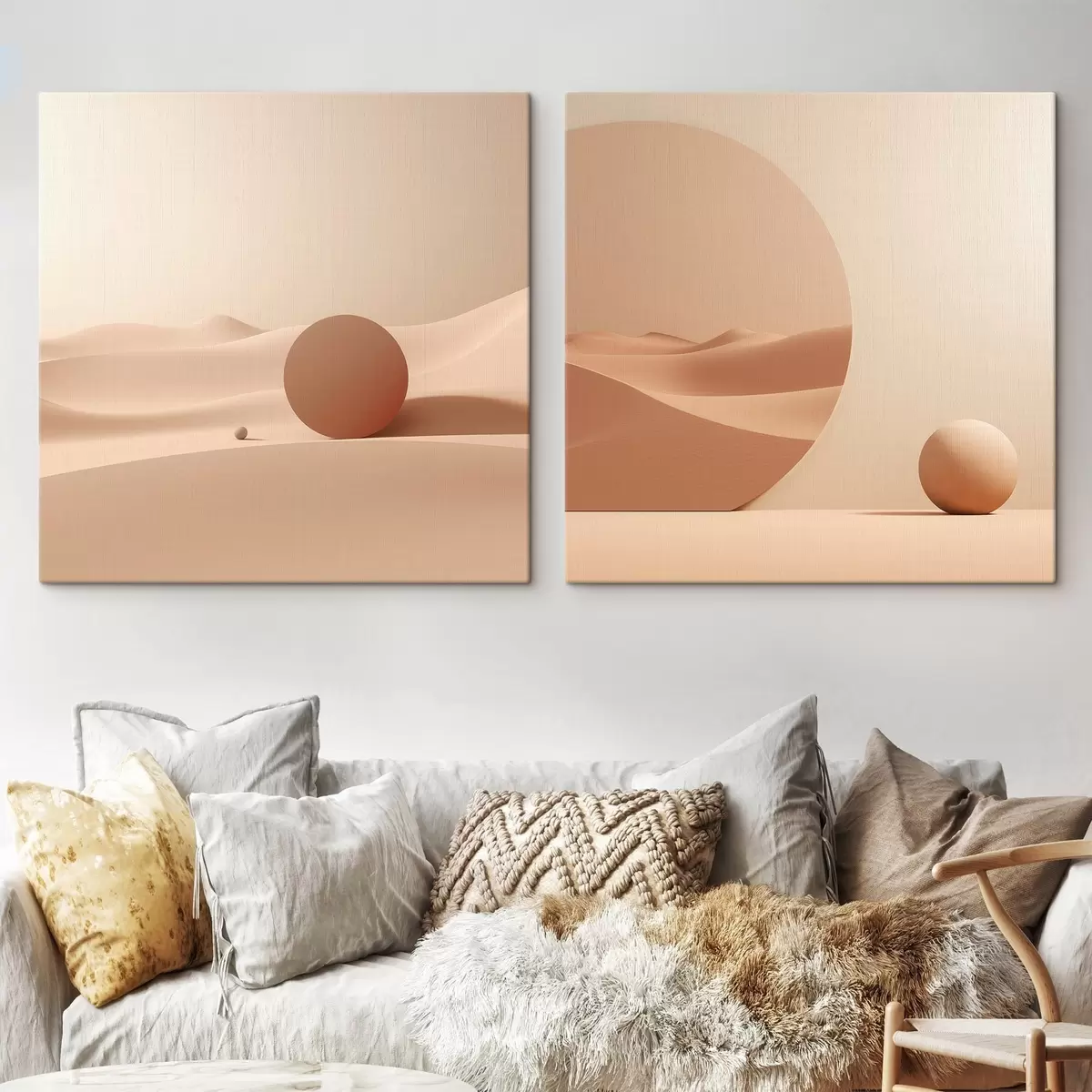 Fototapete Komposition mit ruhigen Flächen und einer geometrischen Form m00990