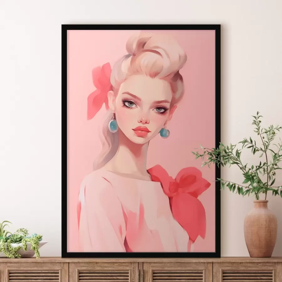 Fototapete Mädchen in Rosa f46804