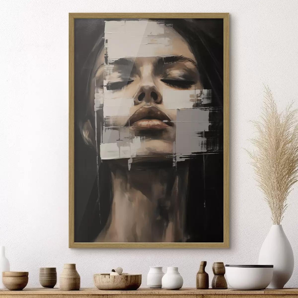 Poster Abstraktes Porträt mit Unschärfeeffekt f46811