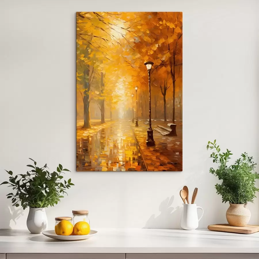 Fototapete Gasse in einem herbstlichen Park s46778