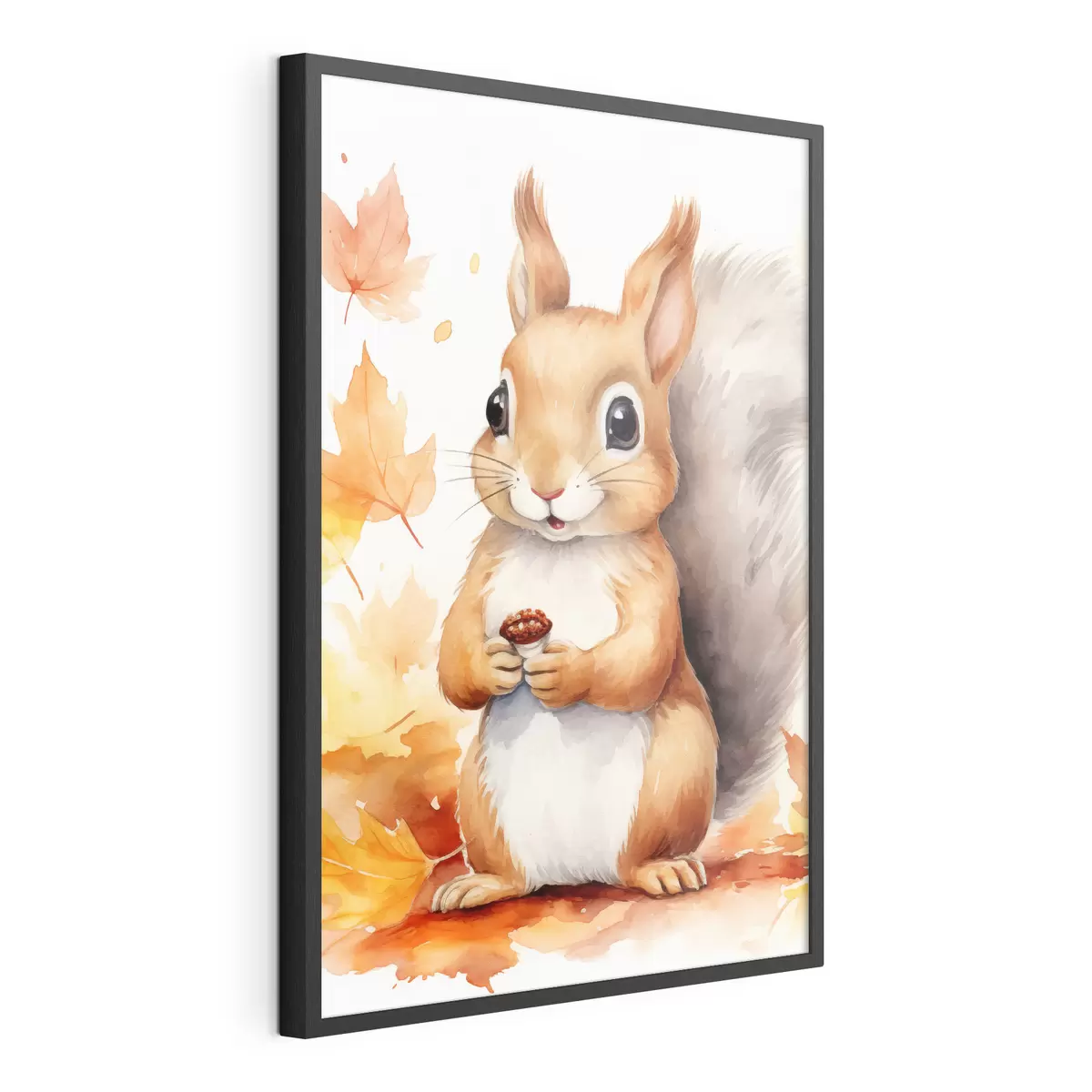 Poster Süßes Eichhörnchen, Aquarellimitation f46766
