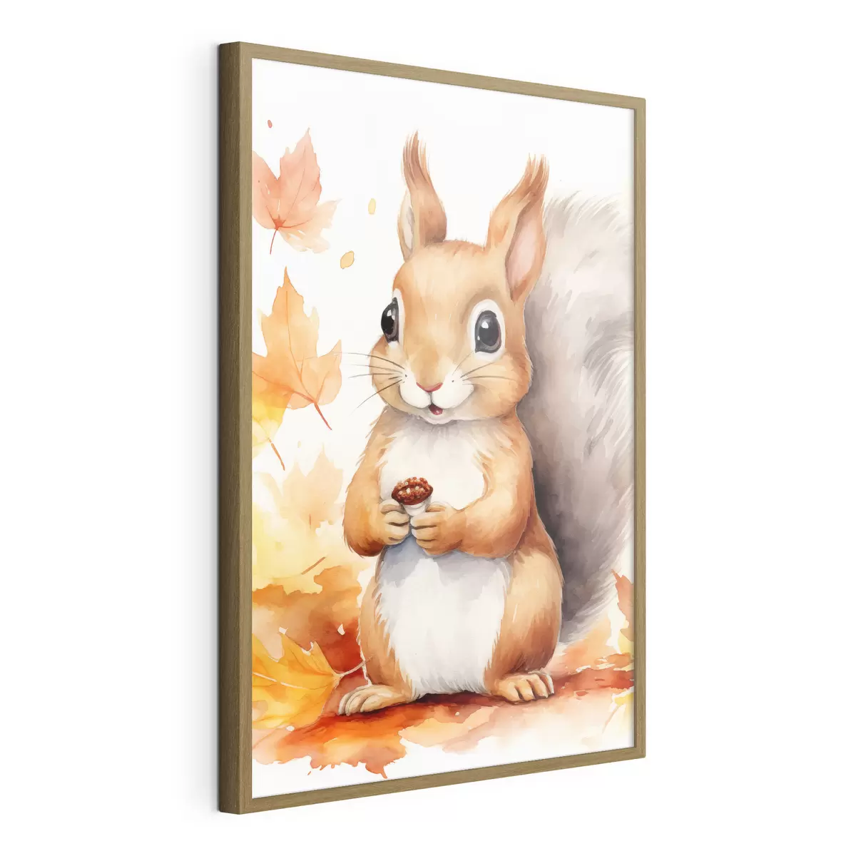 Poster Süßes Eichhörnchen, Aquarellimitation f46766