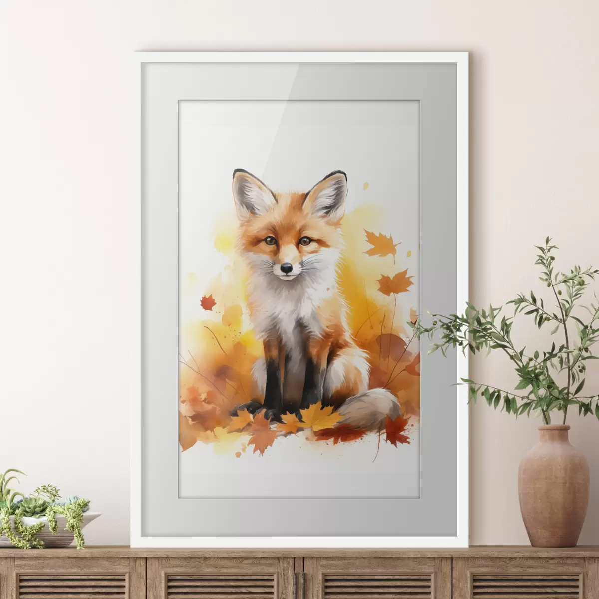 Poster Kleiner Fuchs, Aquarellimitation f46768