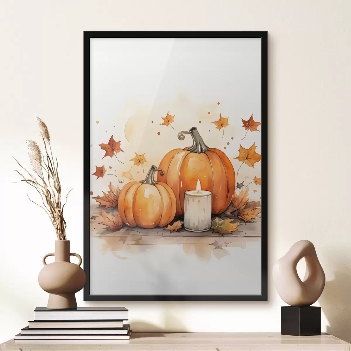 Poster Herbstkomposition, Aquarellimitation f46770