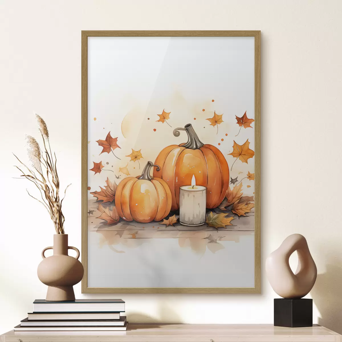 Poster Herbstkomposition, Aquarellimitation f46770