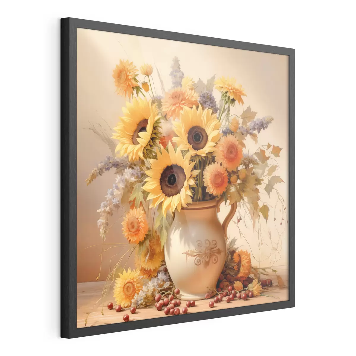 Poster Herbstkomposition, Blumen in einer Vase f46774