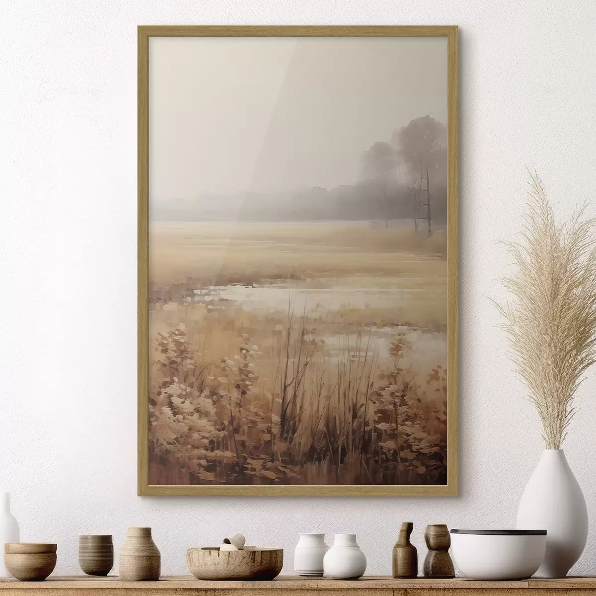 Poster Getrocknete Blumen auf einem Feld f46780