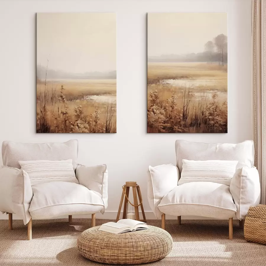 Fototapete Getrocknete Blumen auf einem Feld m01053