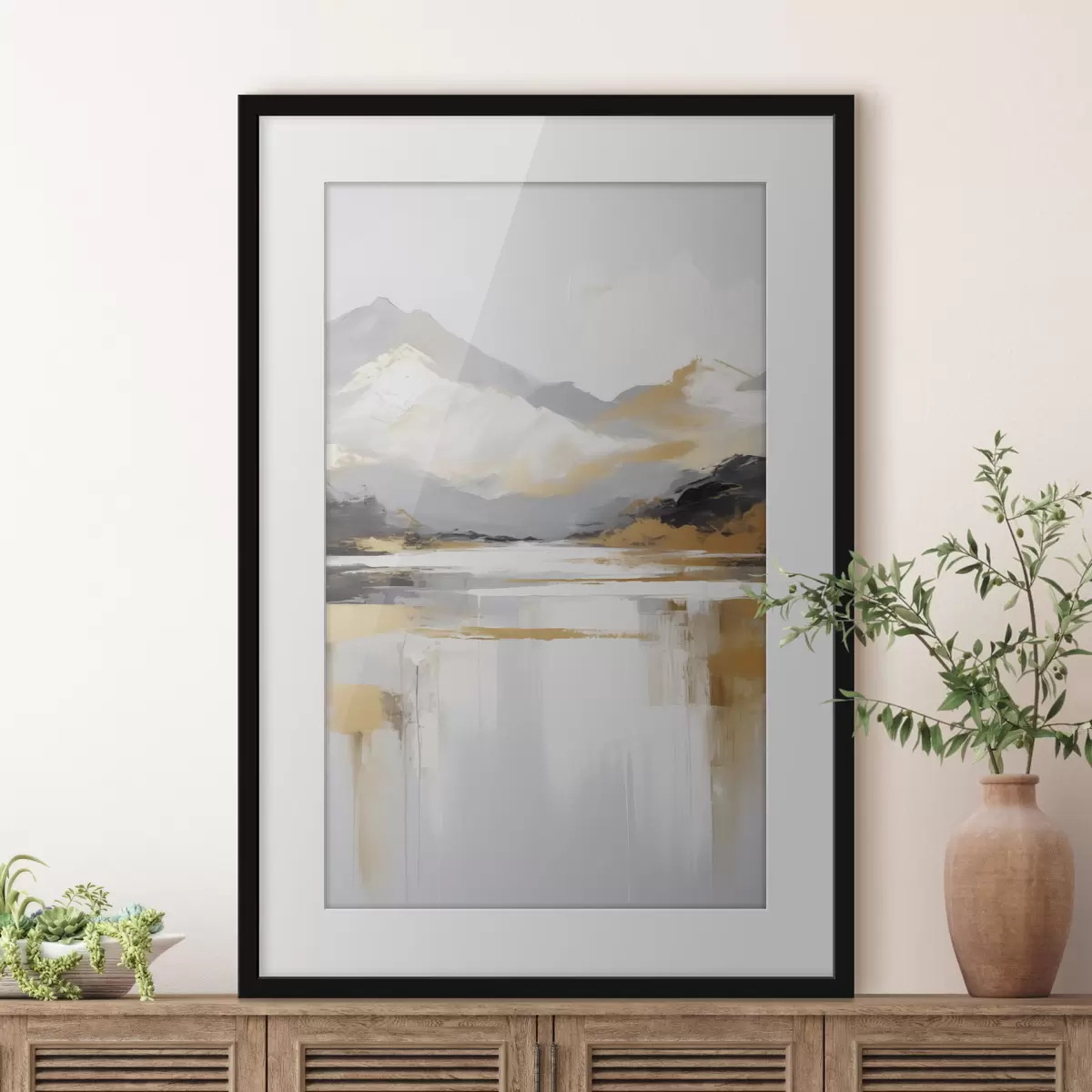 Poster Abstrakte Berglandschaft im Stil der Malerei f46841
