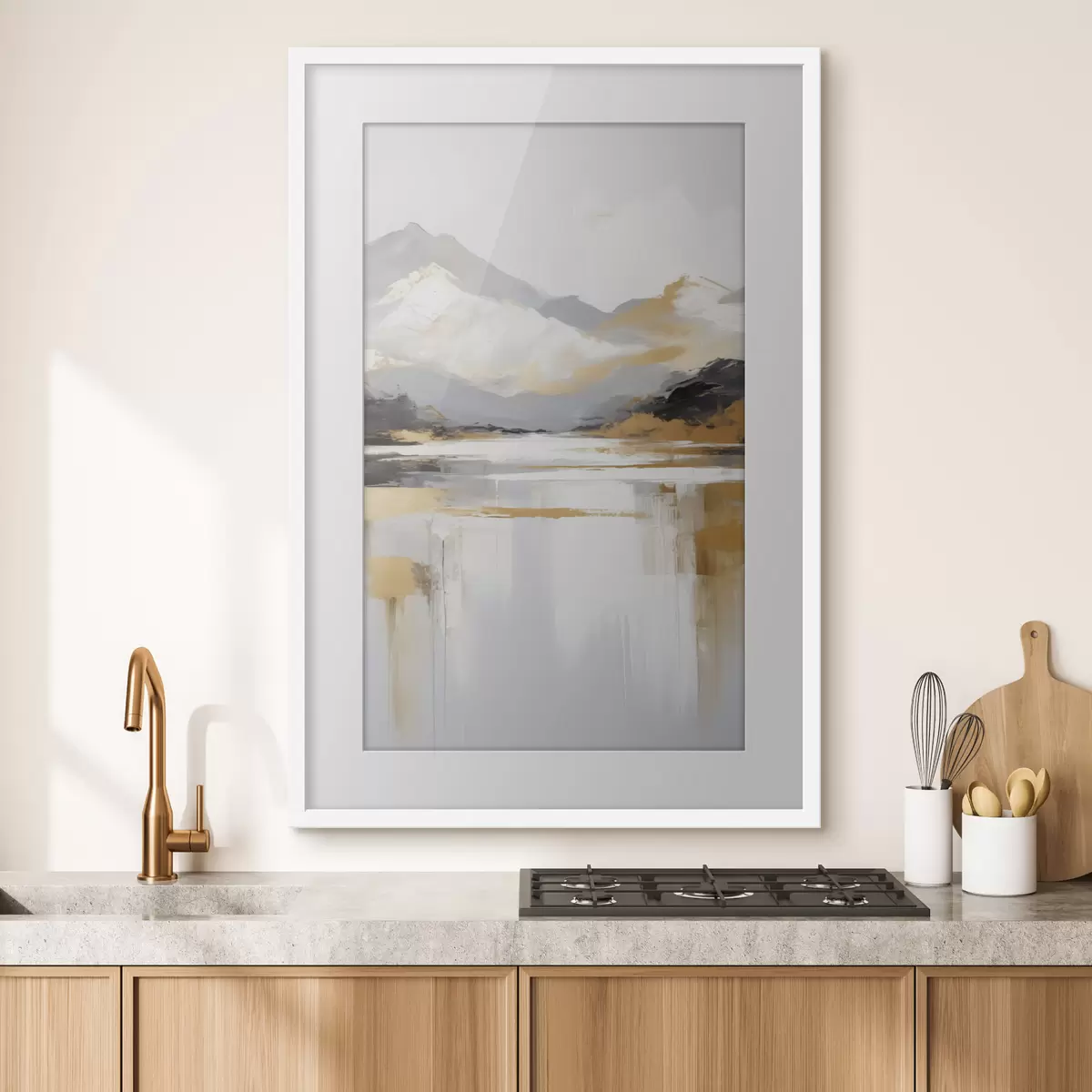 Poster Abstrakte Berglandschaft im Stil der Malerei f46841