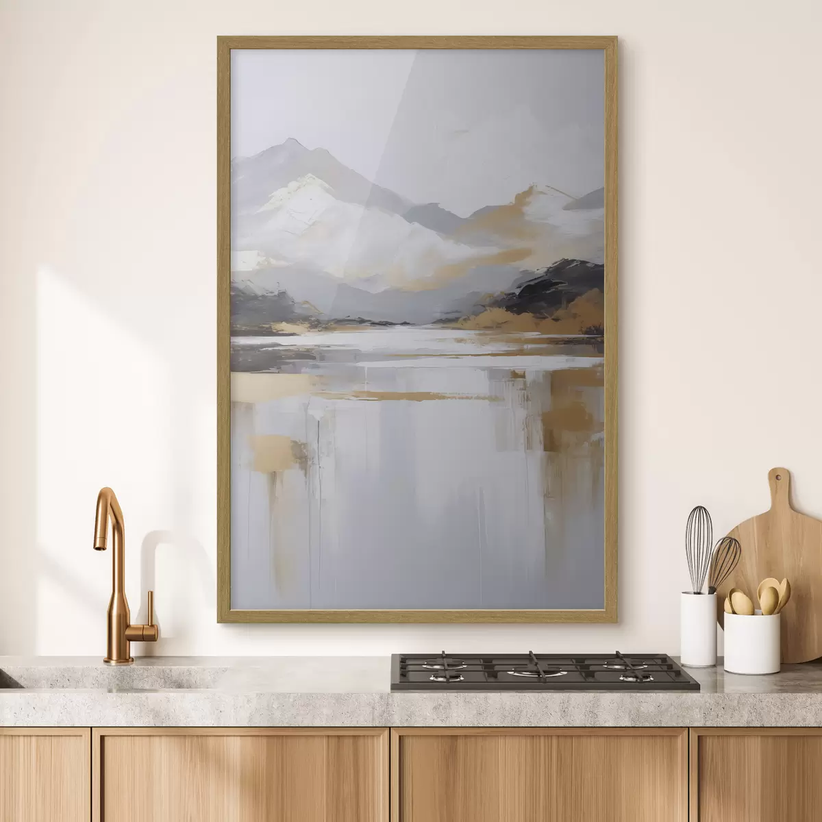 Poster Abstrakte Berglandschaft im Stil der Malerei f46841
