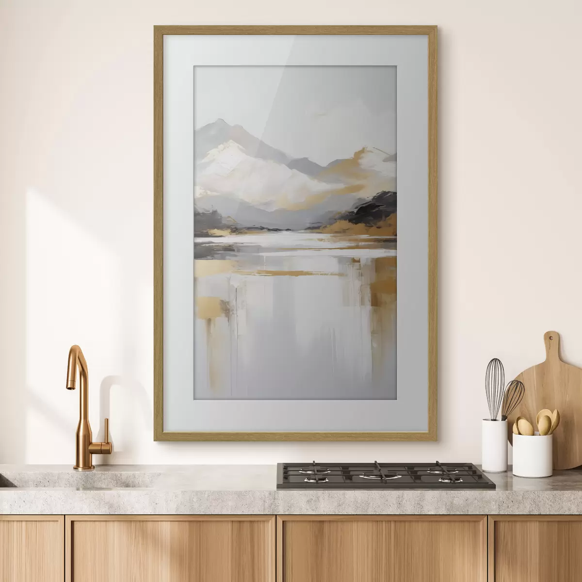 Poster Abstrakte Berglandschaft im Stil der Malerei f46841