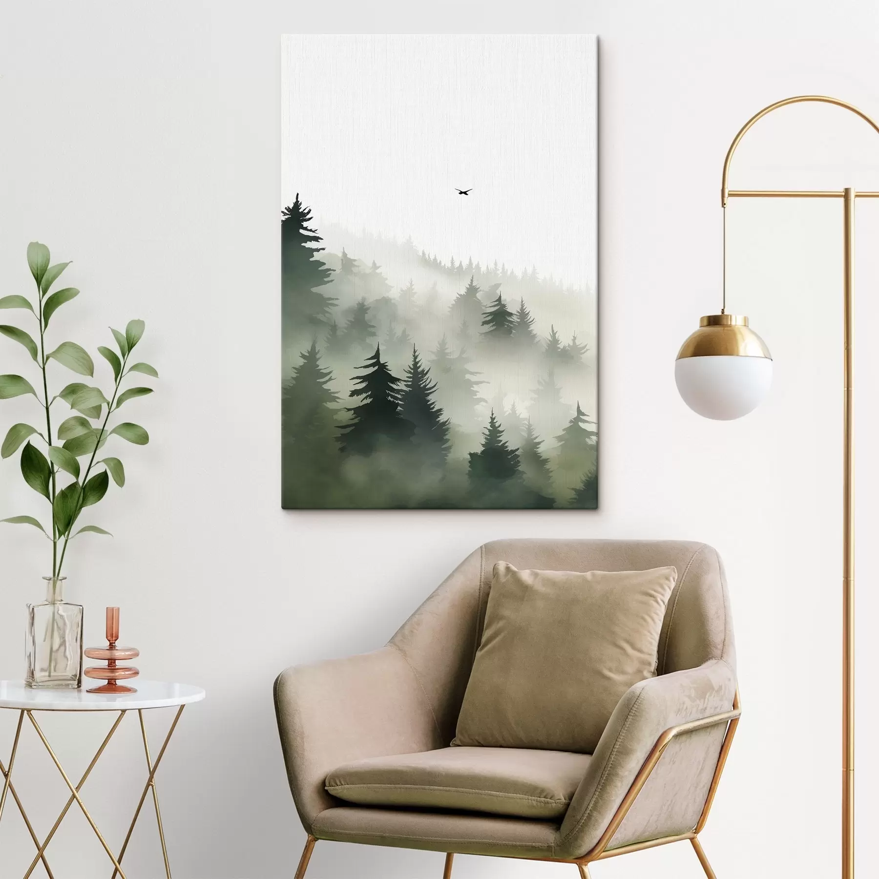 Fototapete Wald im Nebel s46875