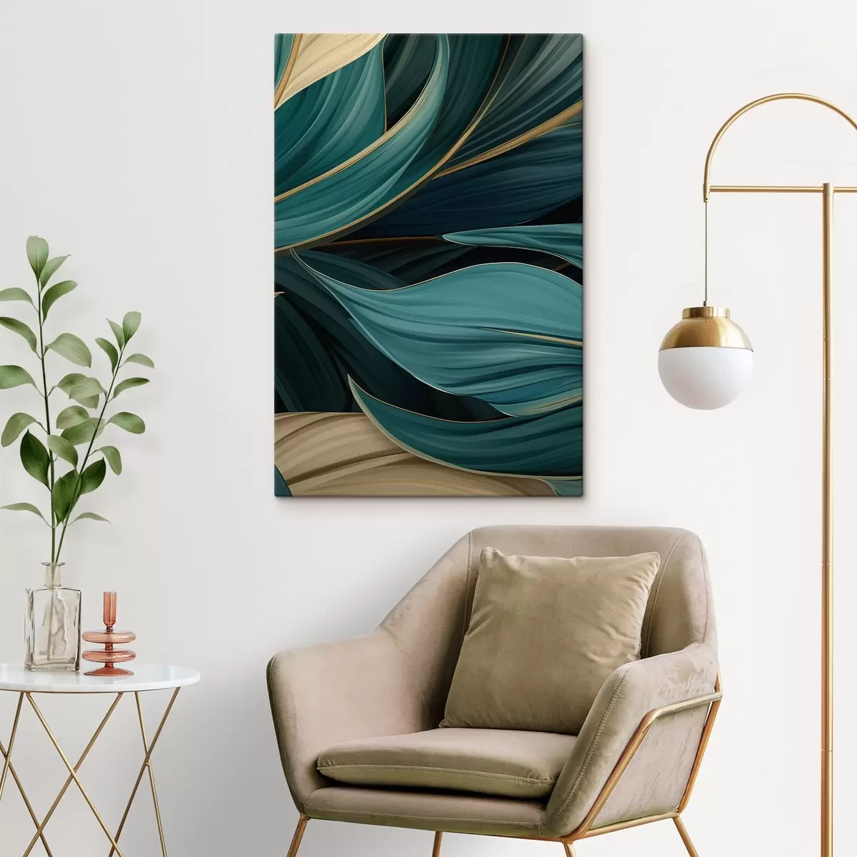 Fototapete Grüne abstrakte Blätter s46879