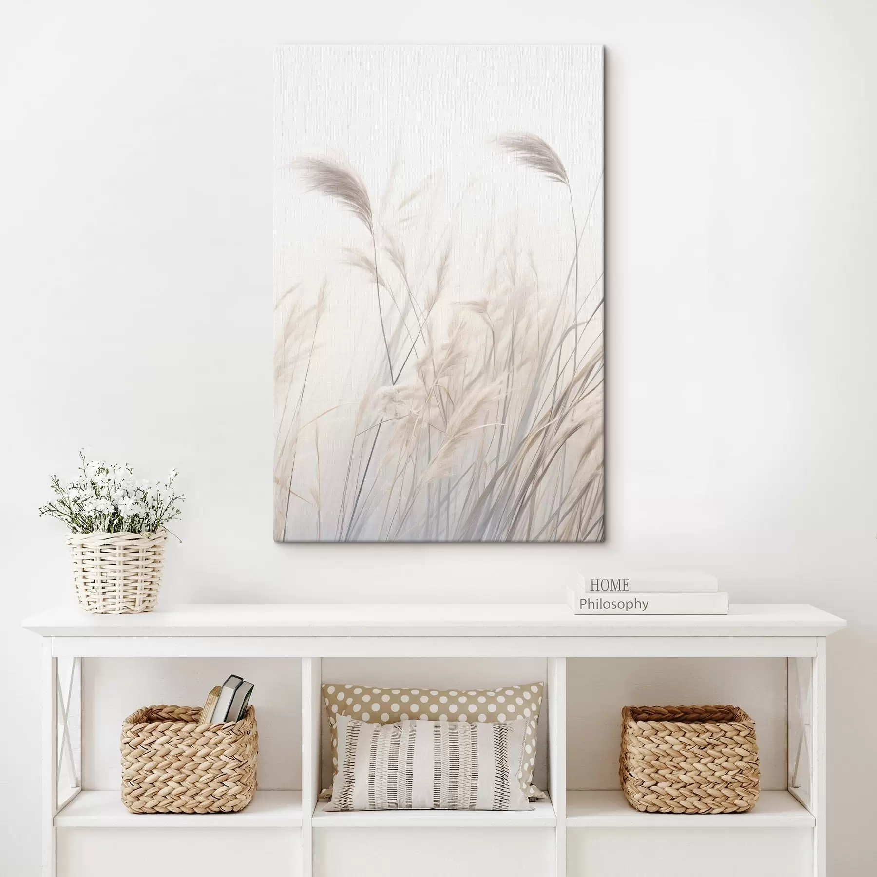 Fototapete Zarte Pflanzen auf hellem Hintergrund s46884