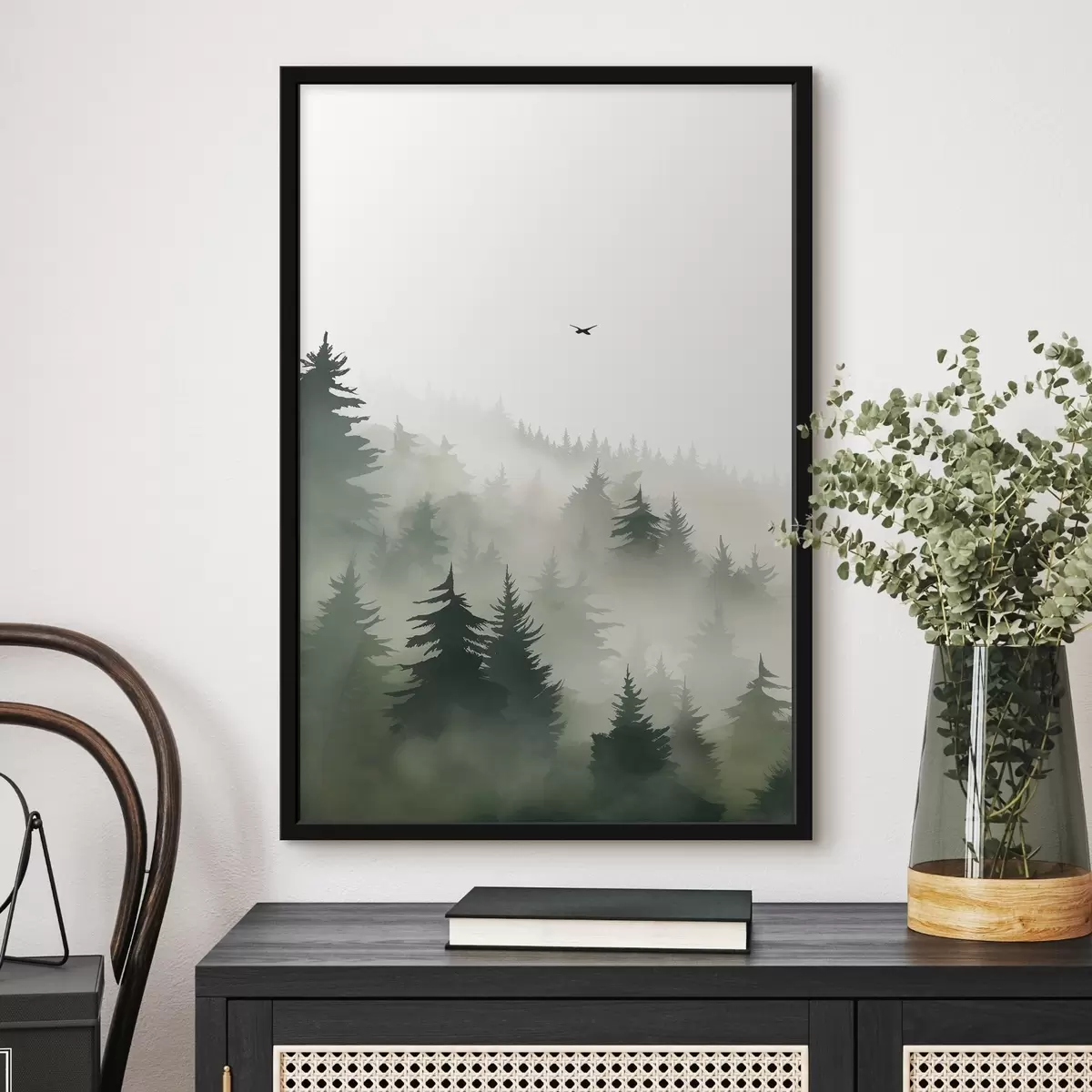 Poster Wald im Nebel f46875