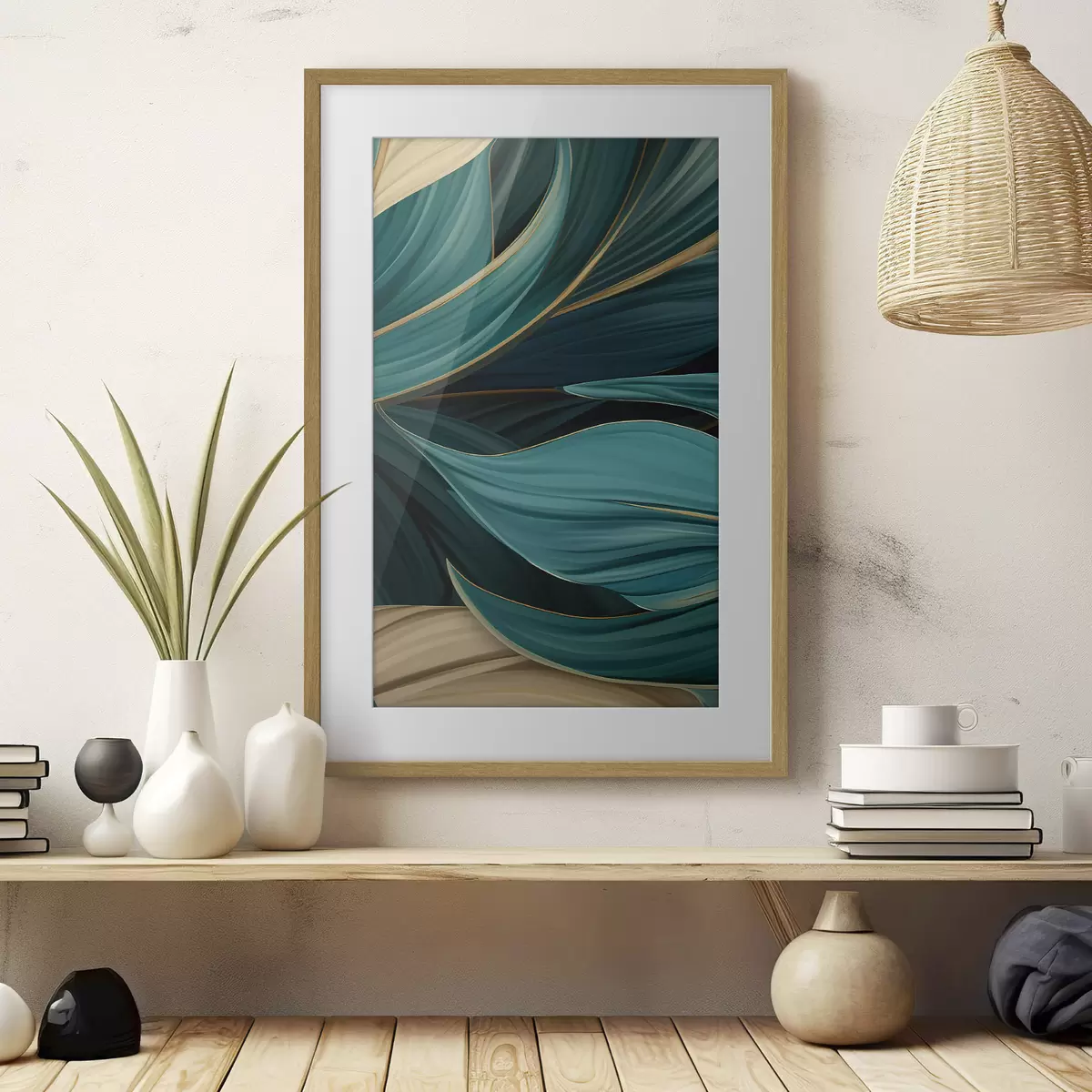 Poster Grüne abstrakte Blätter f46879