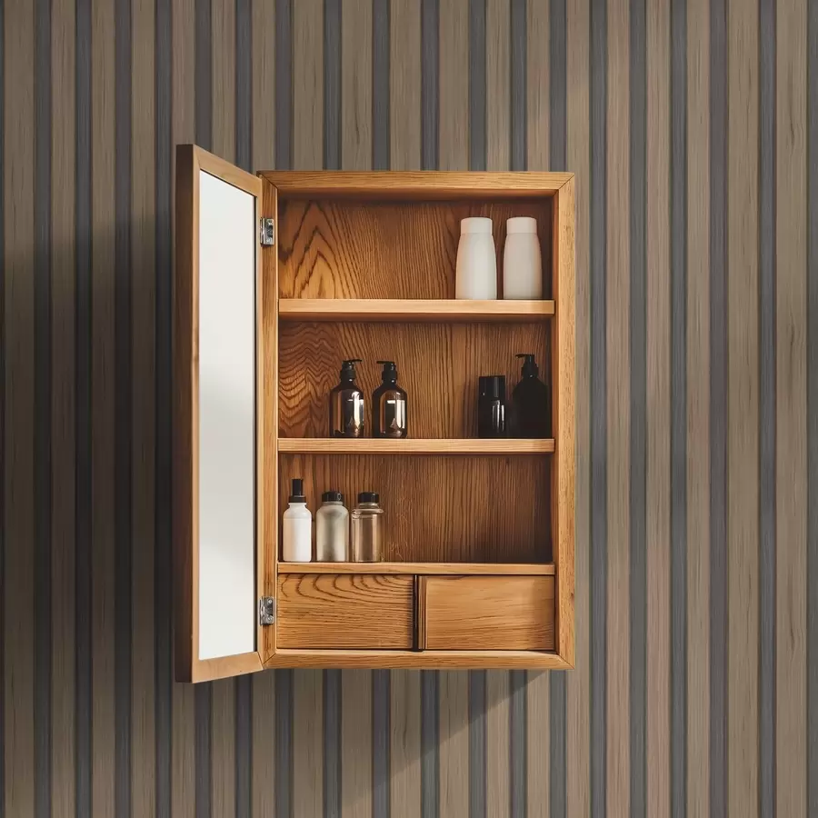 Fototapete Vertikale Holzlamellen mit dunkelgrauen Einsätzen a00991