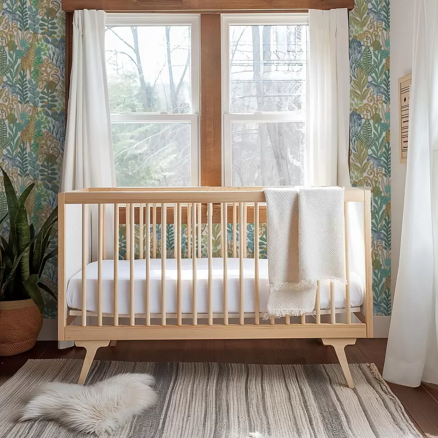 Fototapete Fröhliche Savannentiere zwischen Blättern auf weißem Hintergrund a01000