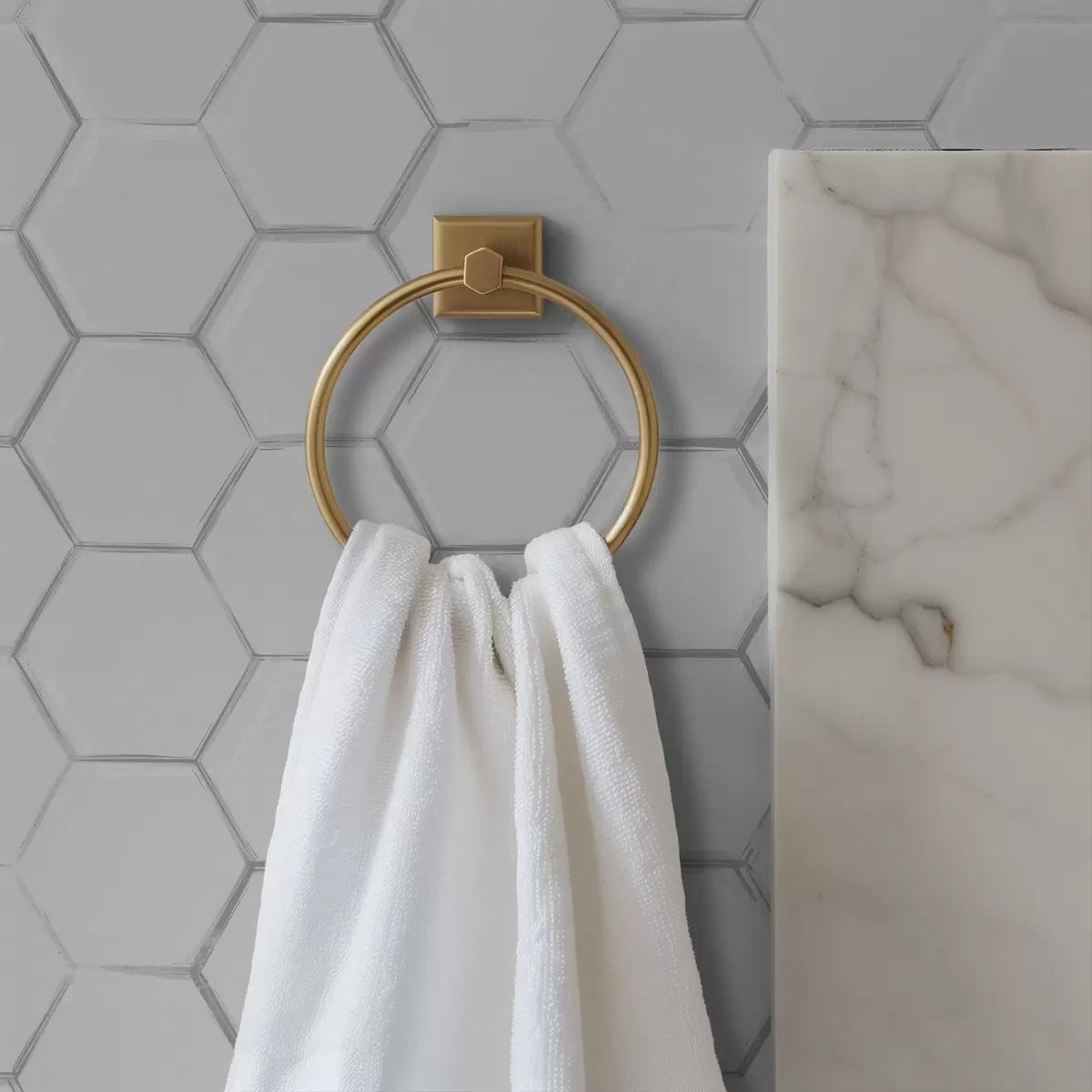 Tapete Weiße dreidimensionale Sechsecke auf glattem Hintergrund a01059