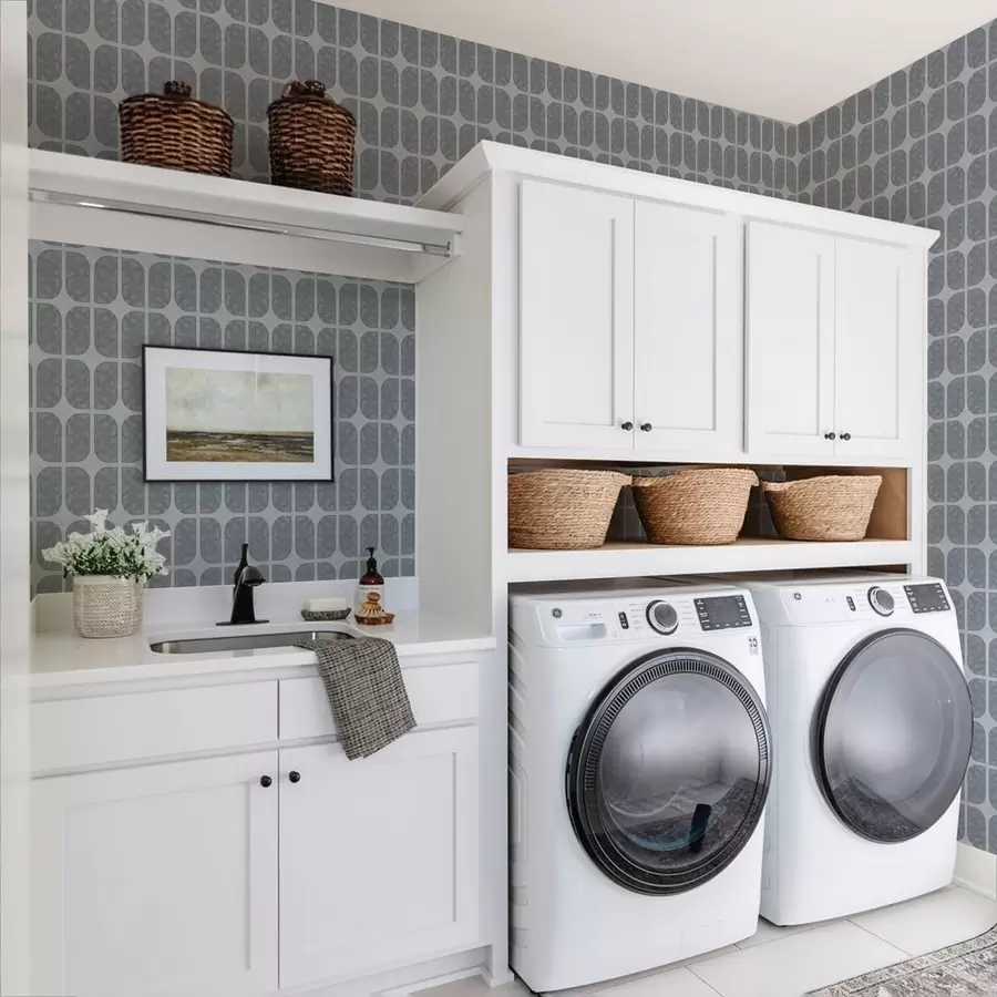 Fototapete Graues Mosaik mit rechteckigen Bögen und weicher Textur a01068