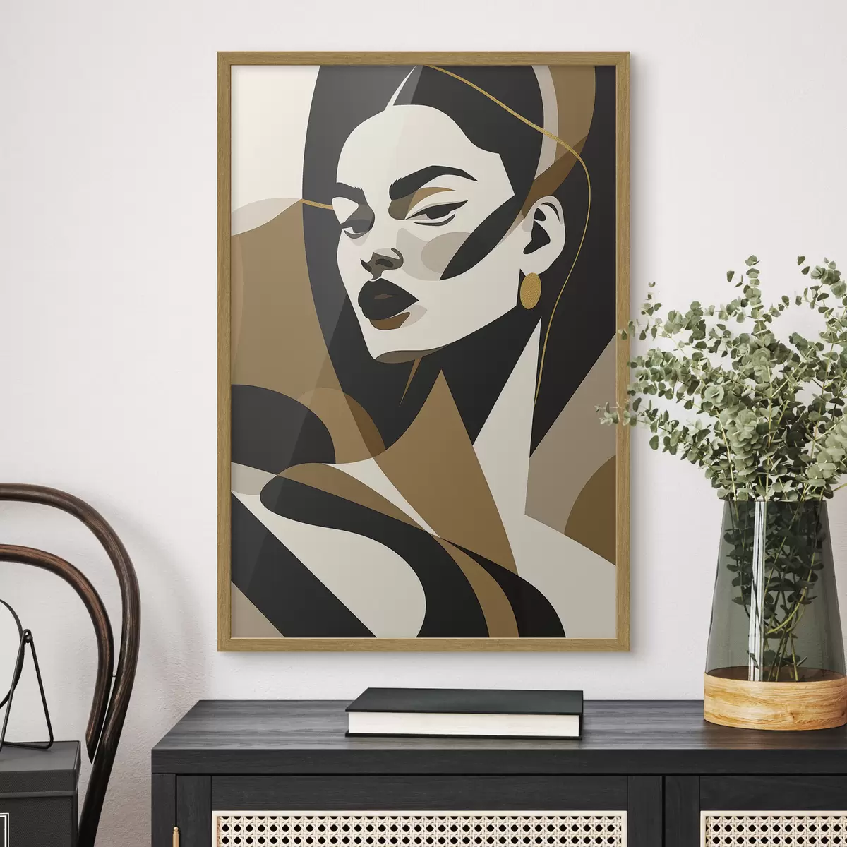 Poster Abstraktes Porträt einer Frau f46905