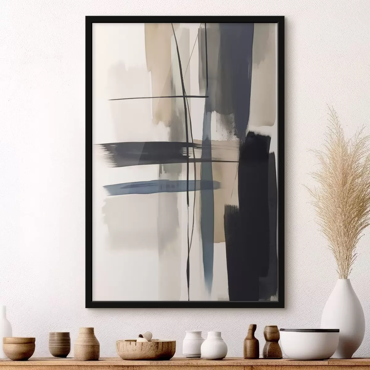 Poster Abstrakte Pinselstrichimitation f46907