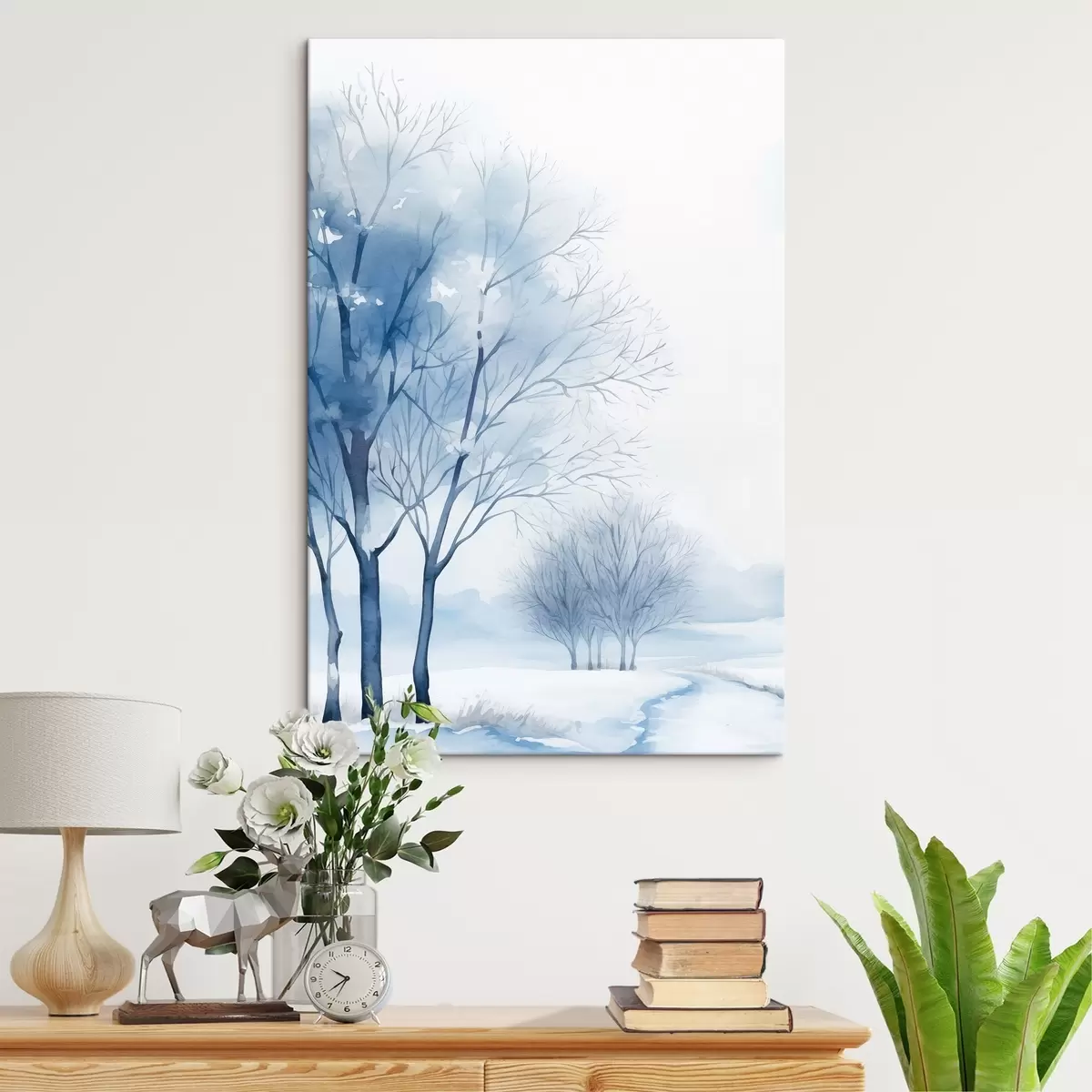 Fototapete Schneebedeckte Bäume im Wald s46965