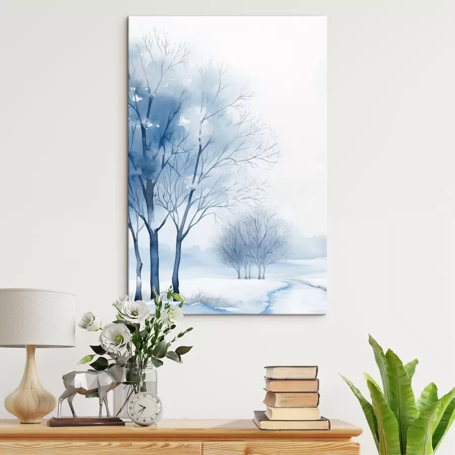 Fototapete Schneebedeckte Bäume im Wald s46965