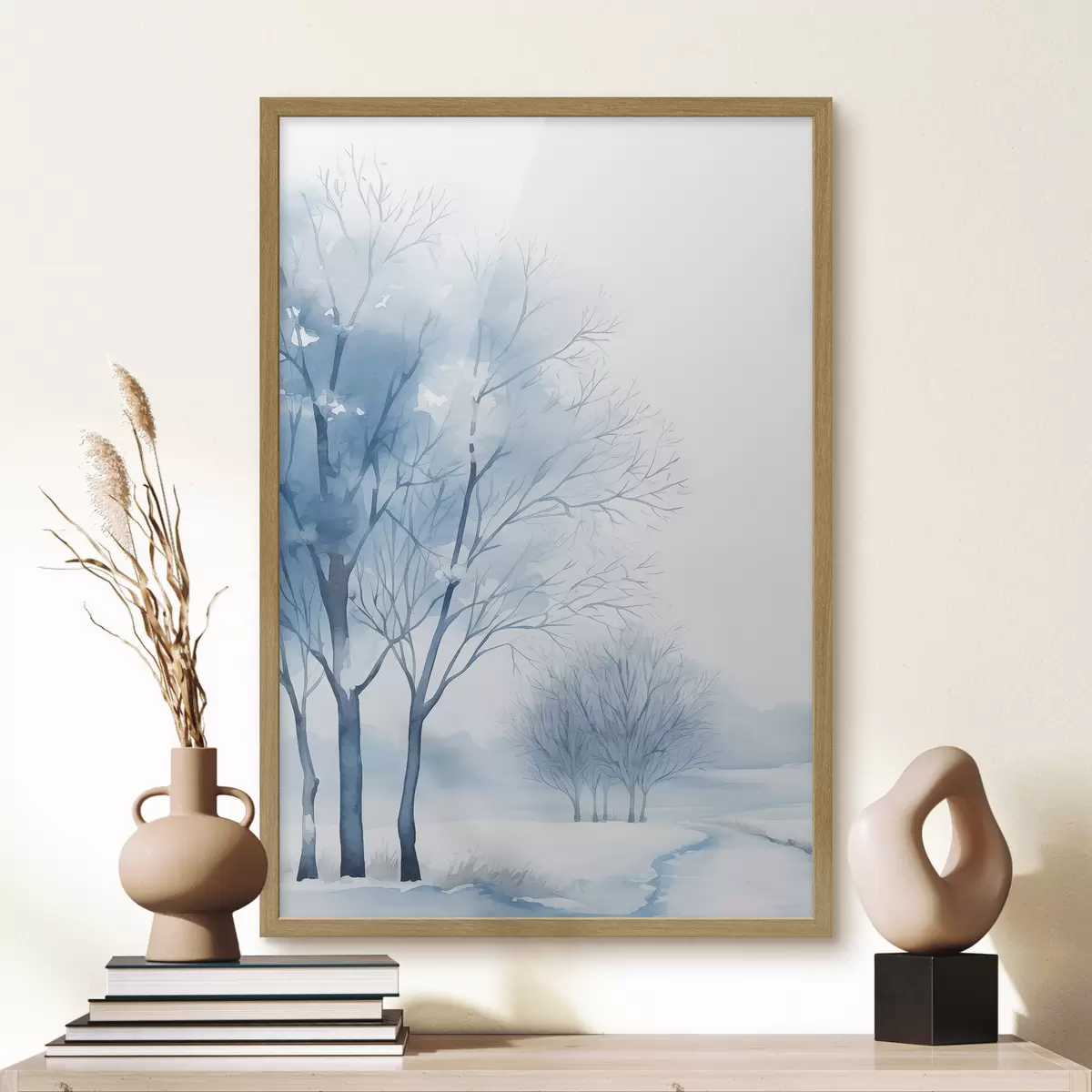 Poster Schneebedeckte Bäume im Wald f46965