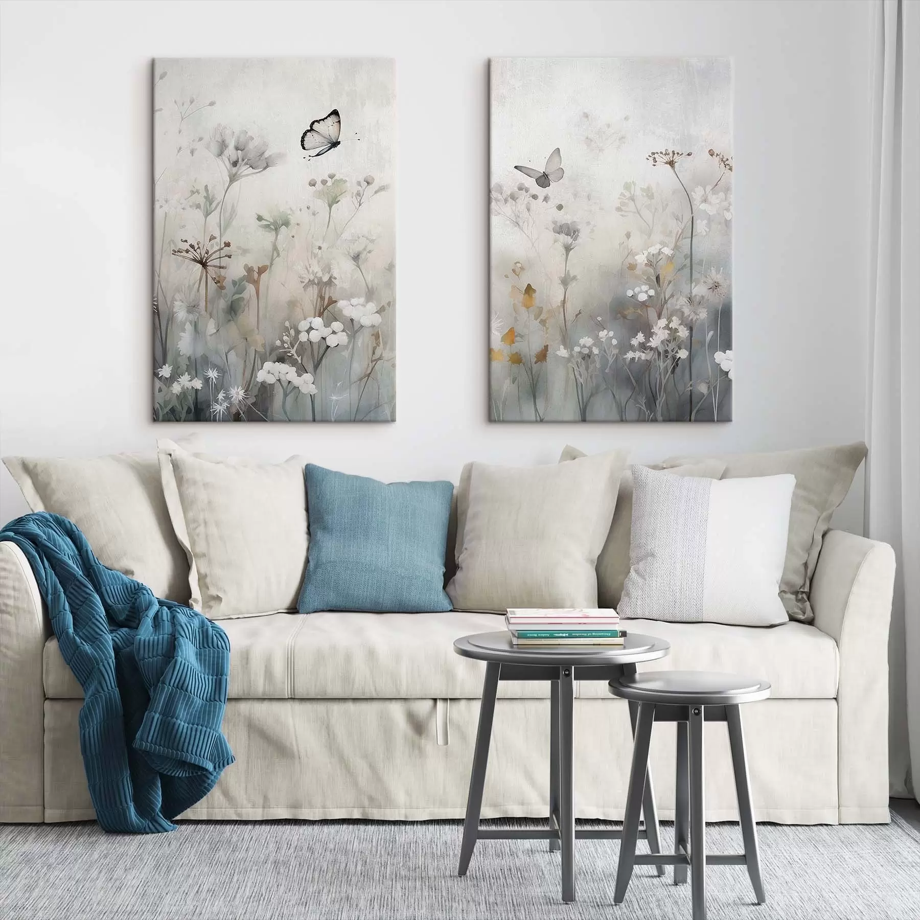 Fototapete Schmetterlinge und Wildblumen m01072