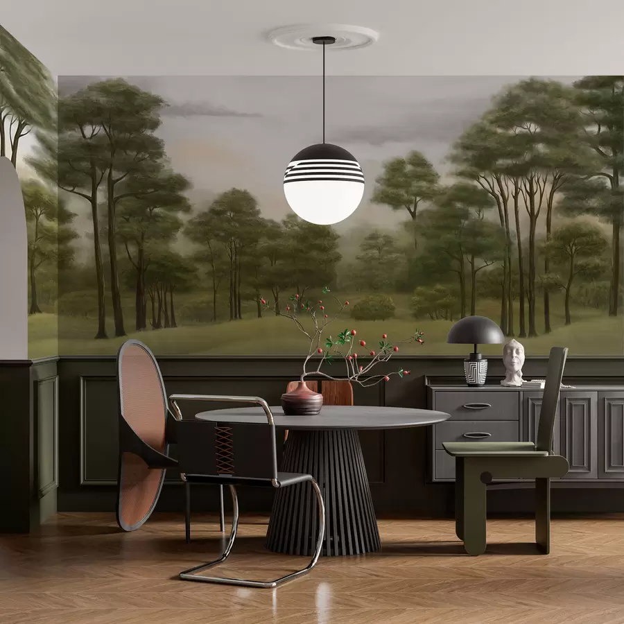 Fototapete Ruhige Waldlandschaft in sanften Farbtönen w02193