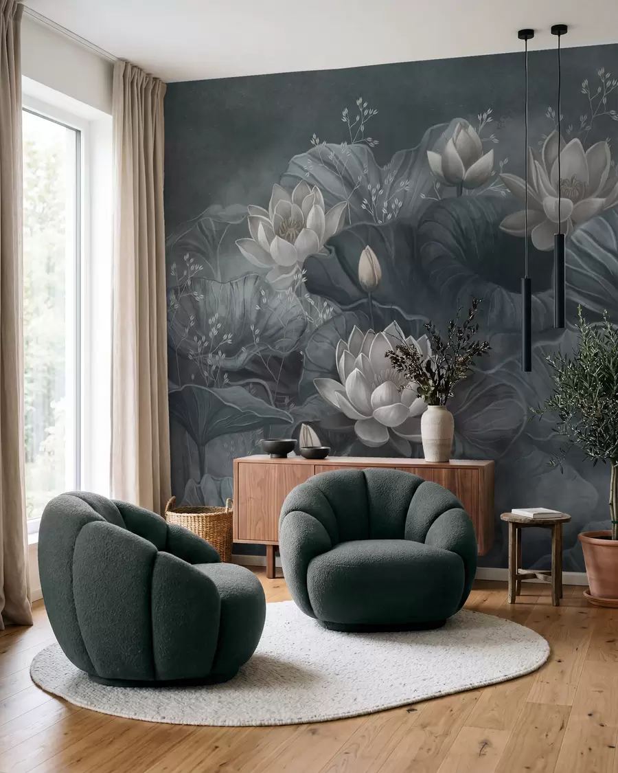 Fototapete Gelassenheit inmitten eleganter Blüten der Natur w02407