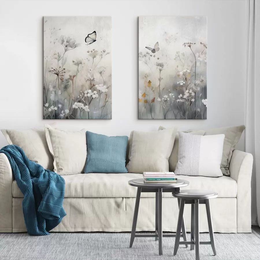 Fototapete Schmetterlinge und Wildblumen m01072